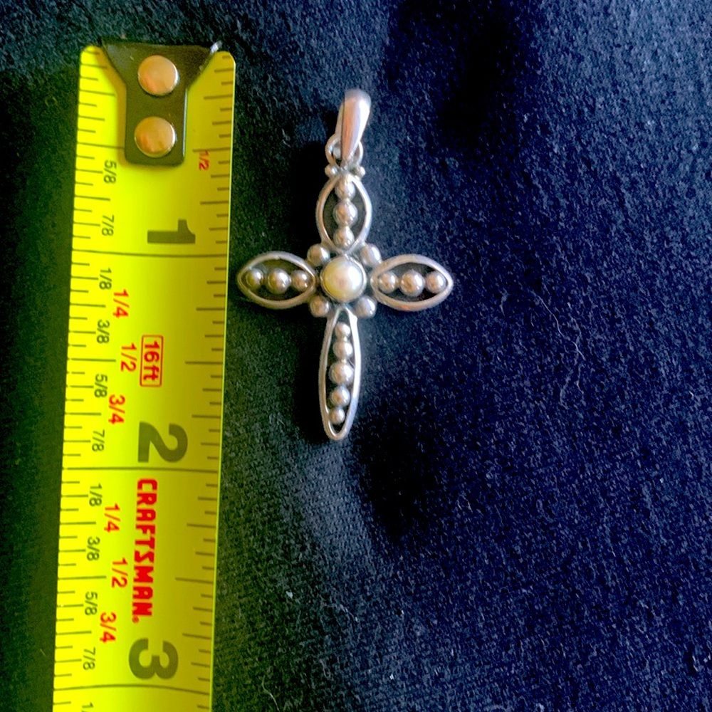 Silpada Sterling Silver Pearl Cross Pendant